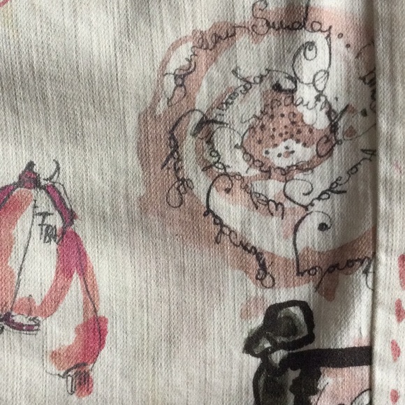 PRICE DROP! Artistic Print White Denim Mini Skirt - Picture 3 of 11